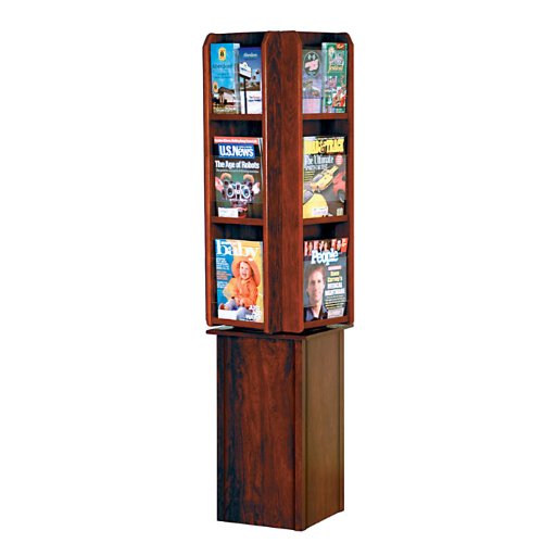 Spinning magazine racks.
