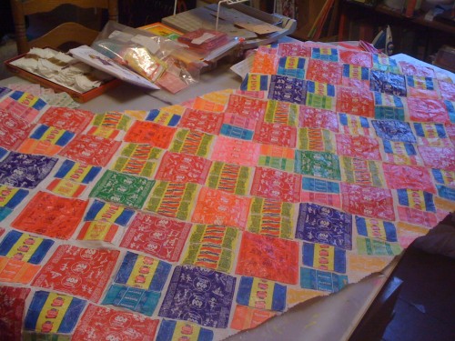 candywrappersladiout2 - DIY explosion: my teen and I made a dress out of candy wrappers candywrappersladiout2