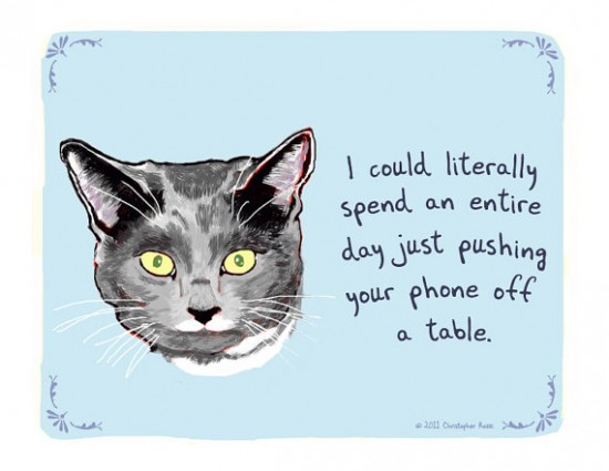pushing your phone off the table
