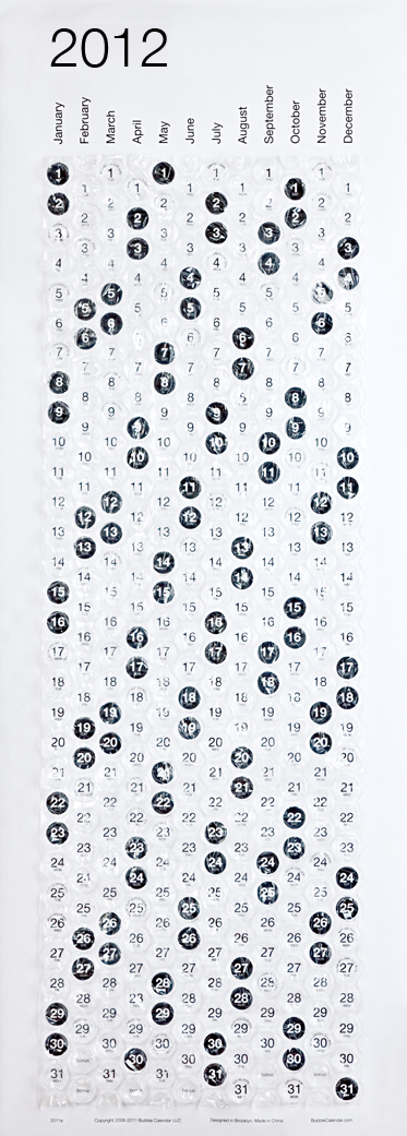 bubble wrap calendar