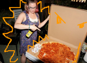 megan and pizza