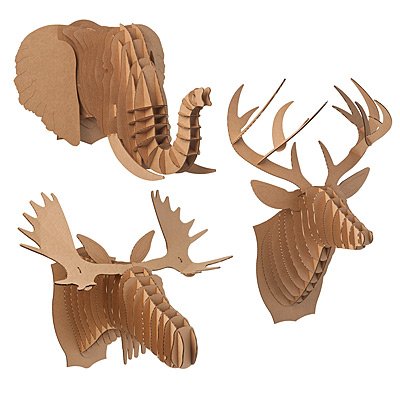 cardboard animal heads