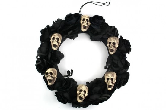 Black Rose Skull Wreath 22489 l