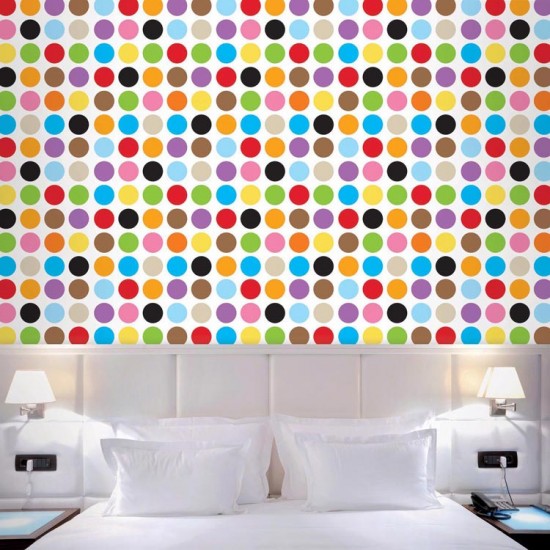 WallCandy French Bull Wallpaper multi dots