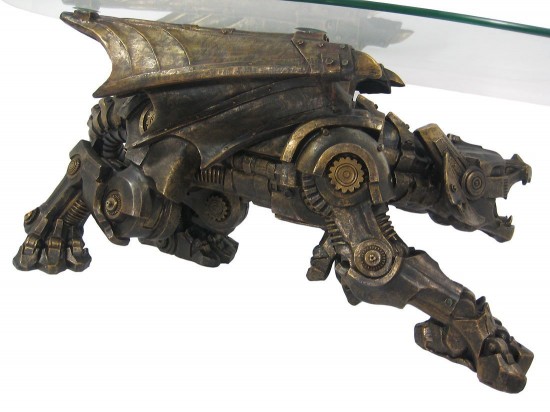 steampunk dragon coffee table 2