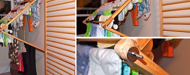 DIY Wall-Mounted Clothes Drying Rack