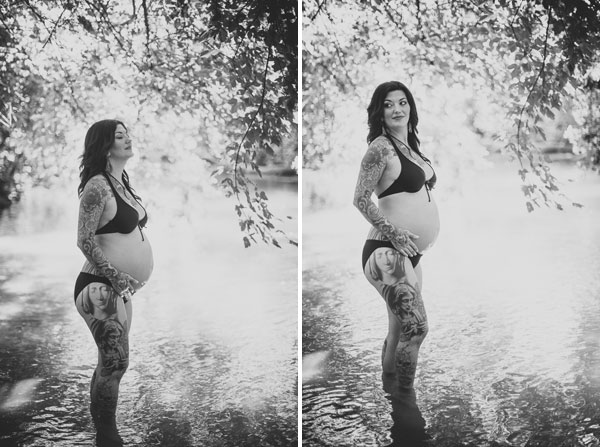 black and white maternity