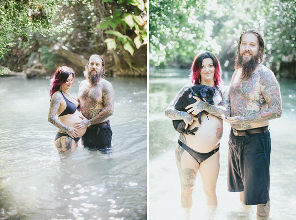 tattooed couple maternity