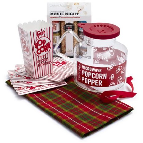 popcorn movie night gift set