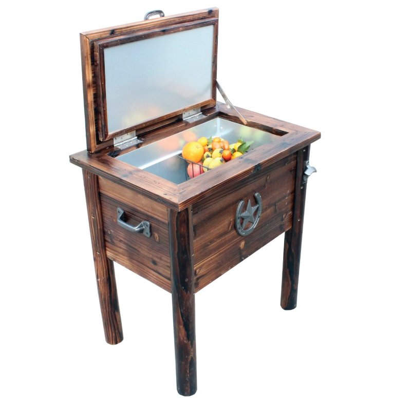 Char Log Cooler with Basket