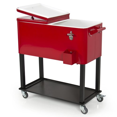 Rolling Outdoor Patio Deck Party Cooler 65 Quart Capacity