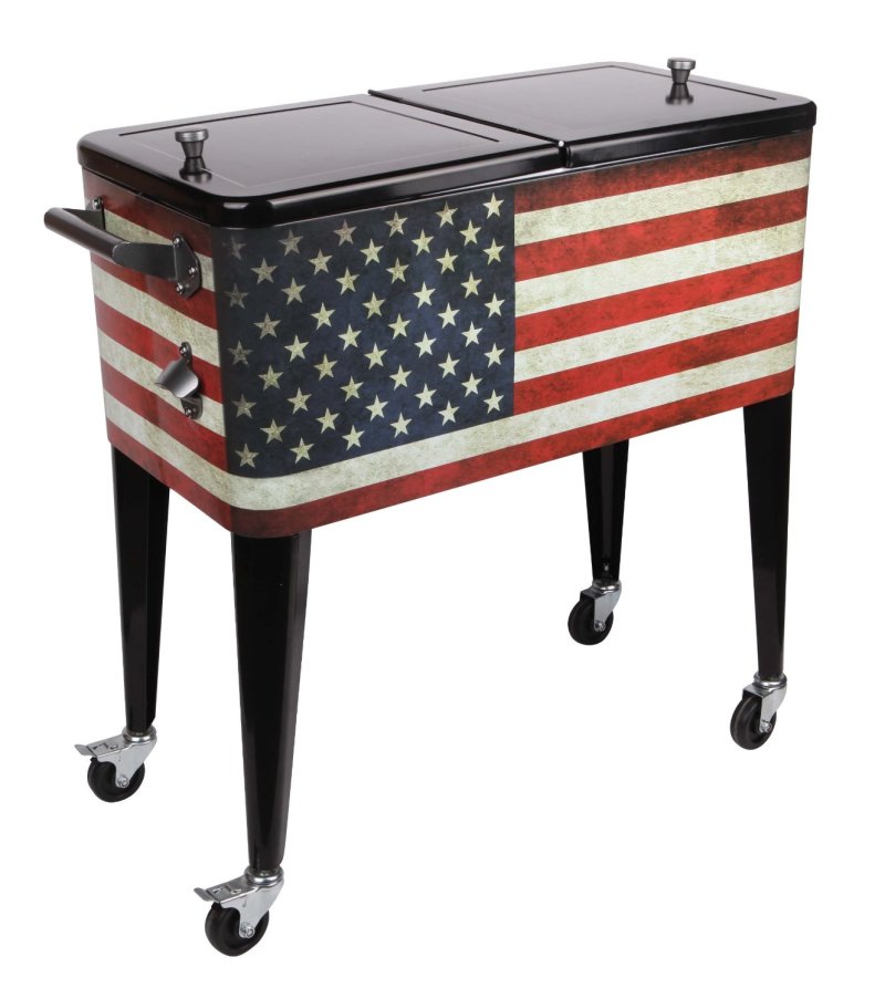 Sainty International Old Glory Patio Cooler in 60 and 80-quart.