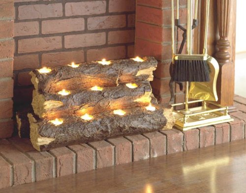 Resin Tealight Fireplace Log