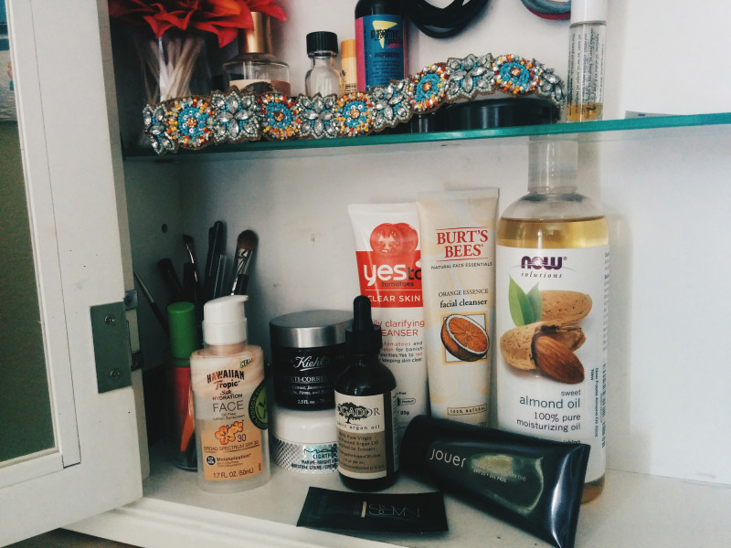 face goops in medicine cabinet
