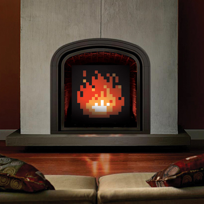 pixelated fire