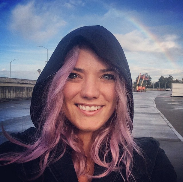 This is my hair in November, after initially dying it purple in September.