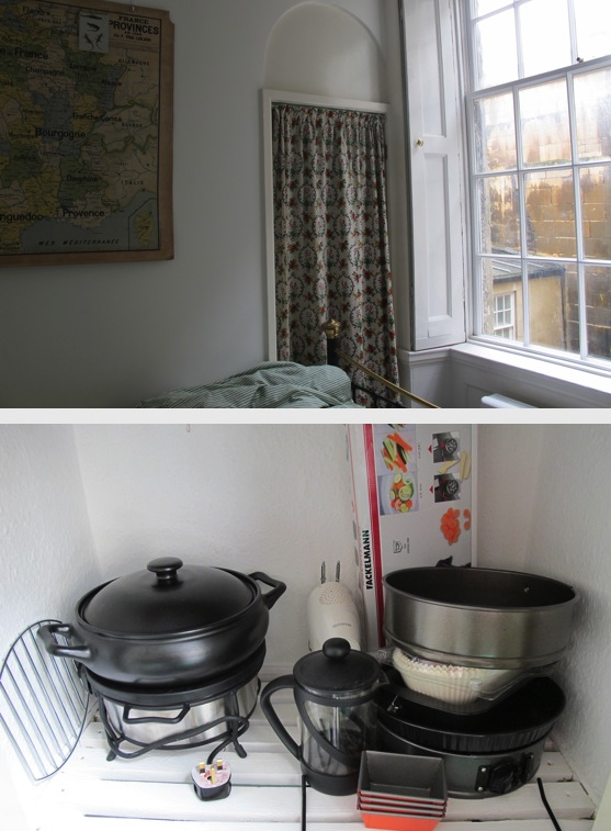 Our bedroom closet has a secret -- it's actually a kitchen cupboard.