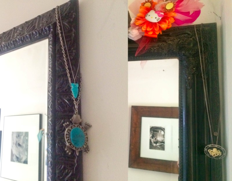 mirror as jewelry holder