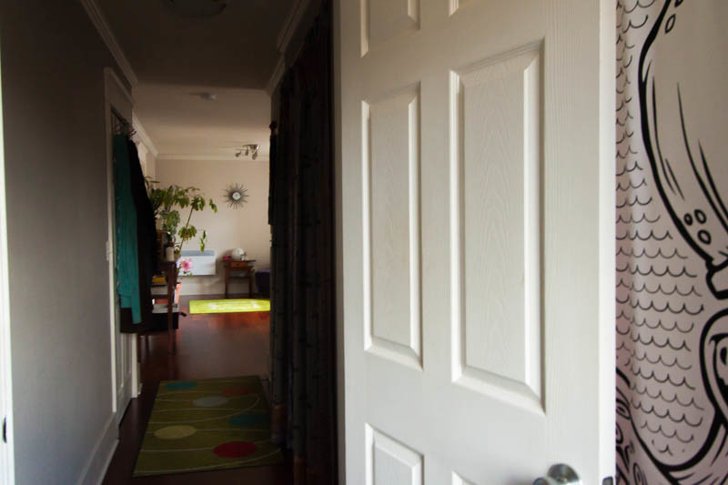 Ariel remodel tour on Offbeat Home (bathroom door)