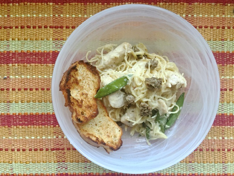 Fried morels with lemon alfredo