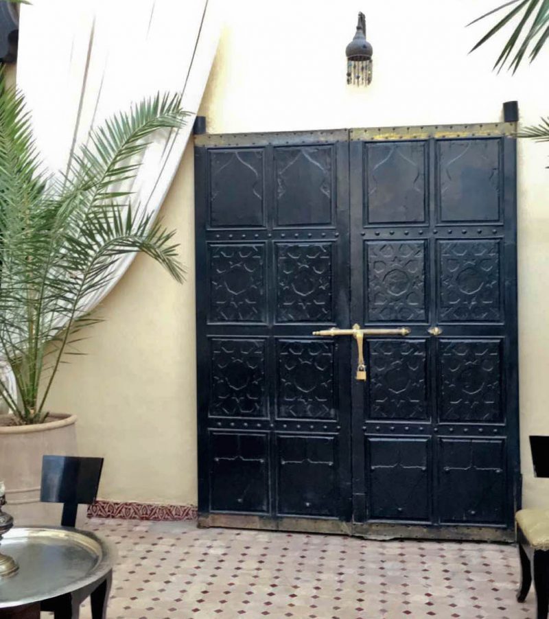 black wooden door morocco