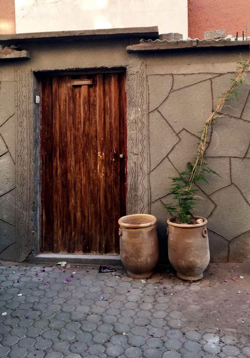 wooden door in morocco