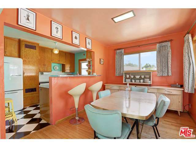 1950s dining room and kitchen