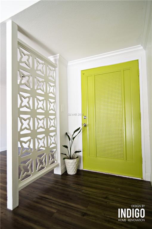 bright green front door