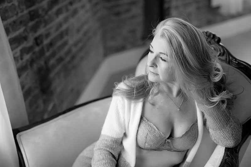 Try not to be empowered by this stunning 60th birthday boudoir session