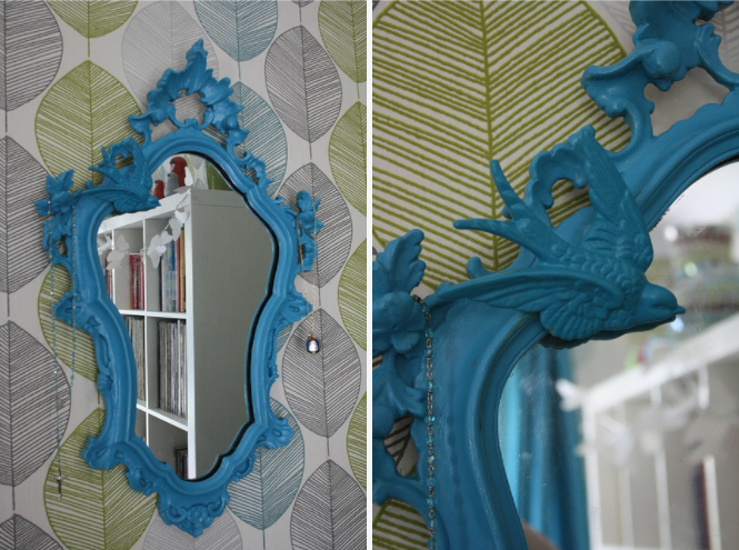 blue painted mirror