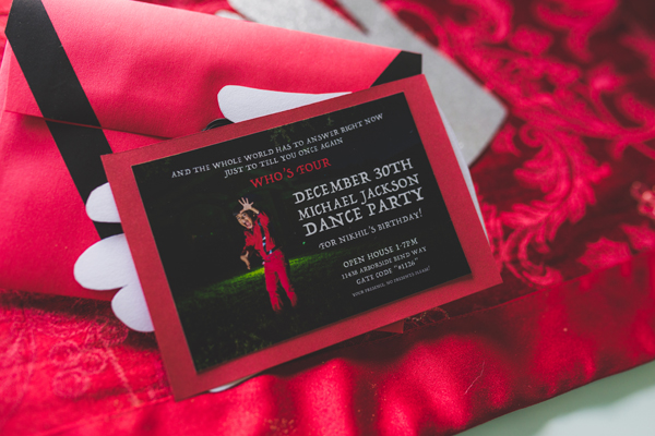 Michael Jackson Themed Birthday Party invitations