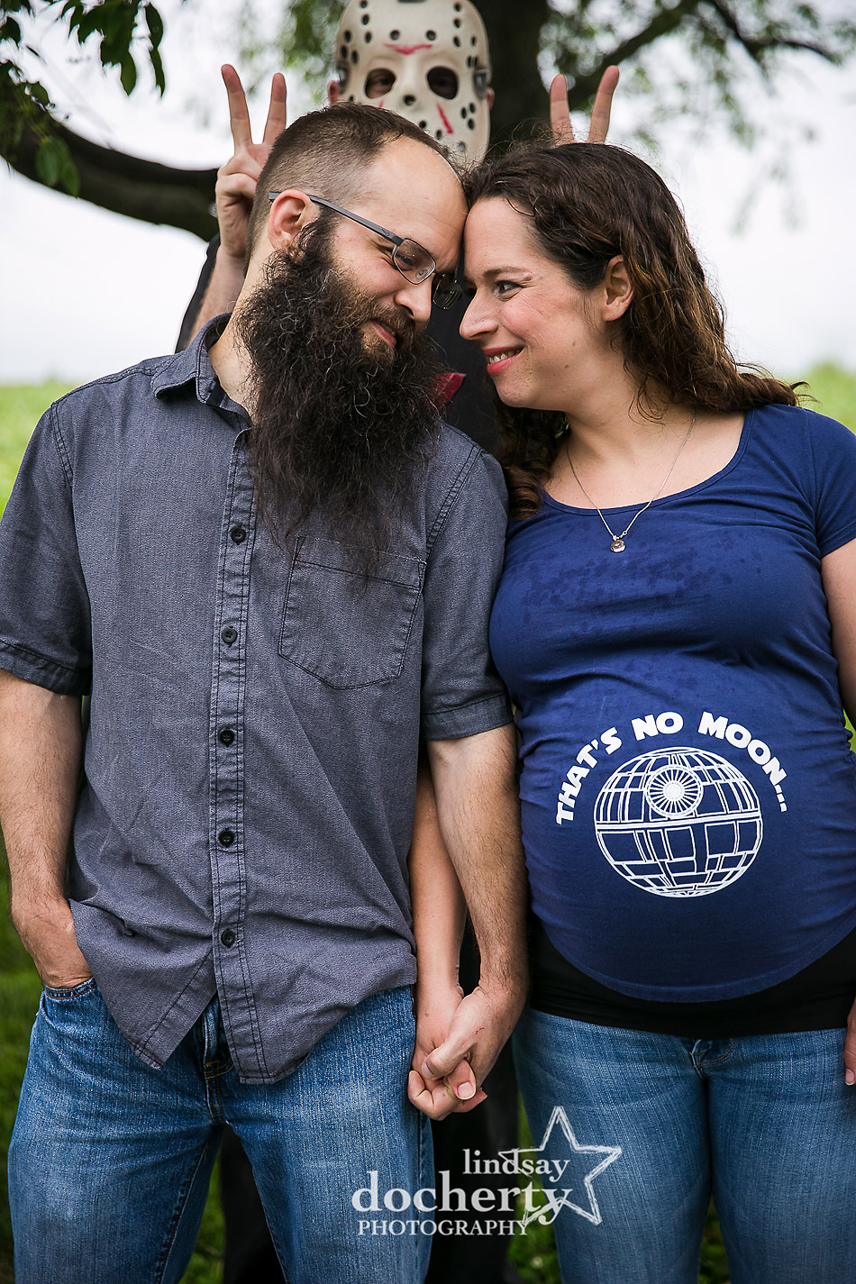 No place to hide at this horror-meets-geek maternity shoot guest starring Jason Voorhees