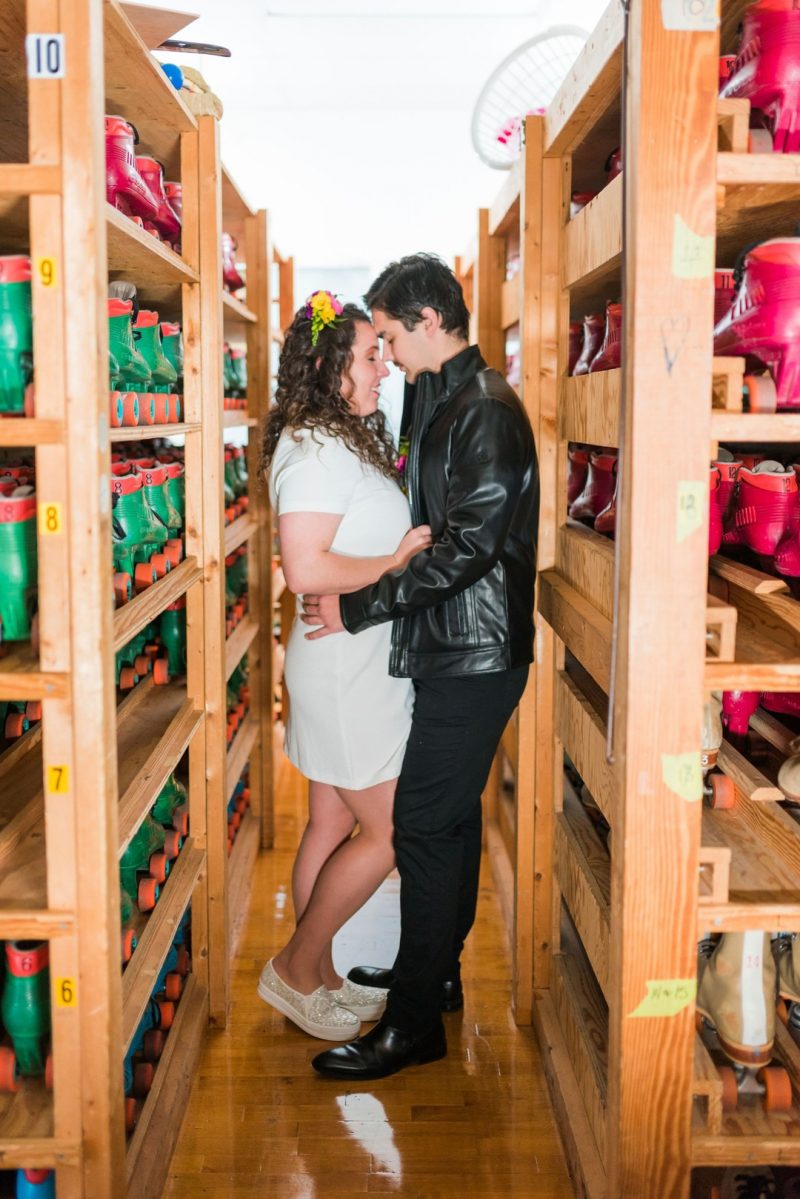 Throwback style for days with these retro roller skating party photos (with an engagement shoot!)