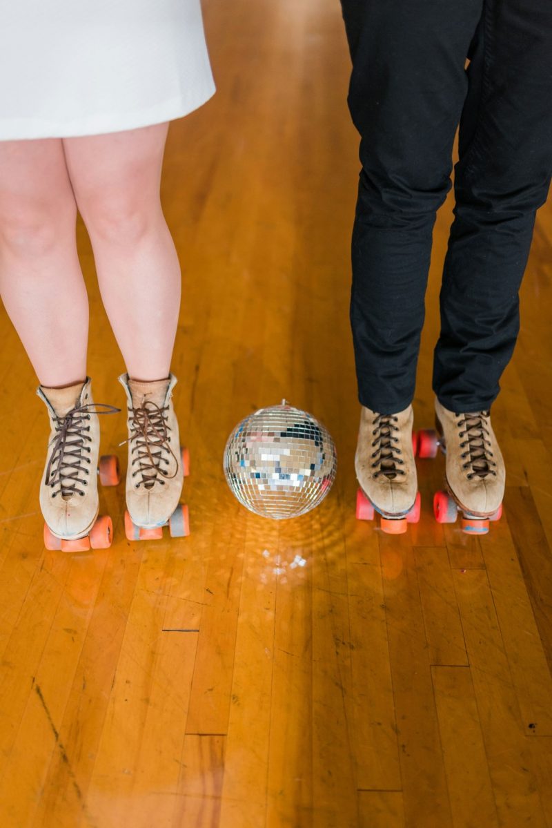 Throwback style for days with these retro roller skating party photos (with an engagement shoot!)